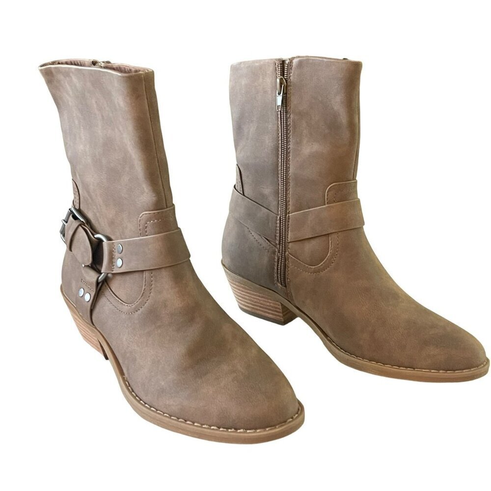 DV Dolce Vita Moto Ankle Bootie Daring Brown NWT Size 8